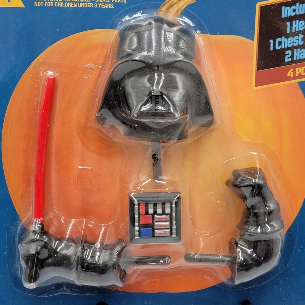 Disney Star Wars Darth Vader‎ Yoda Pumpkin Push Ins, Halloween Decor NEW